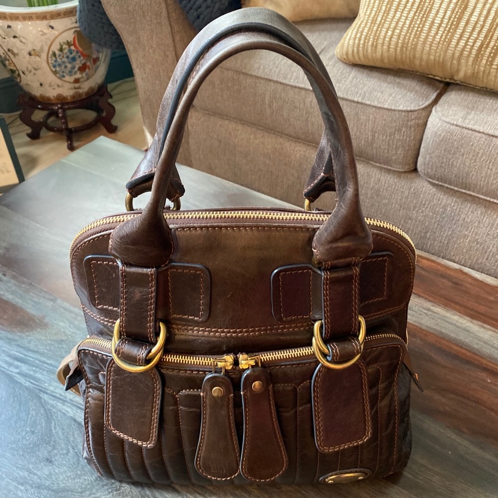 Chloe saddle leather shoulder